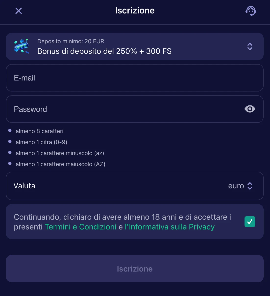 Betmatch Sign up